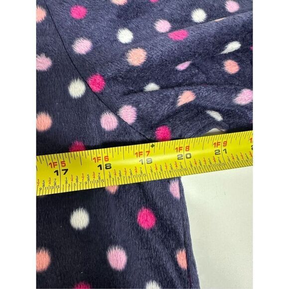 Hotel Spa Collection Polka Dot Feece Pajama Top Navy Blue Pink Size XL See Notes - Picture 7 of 11